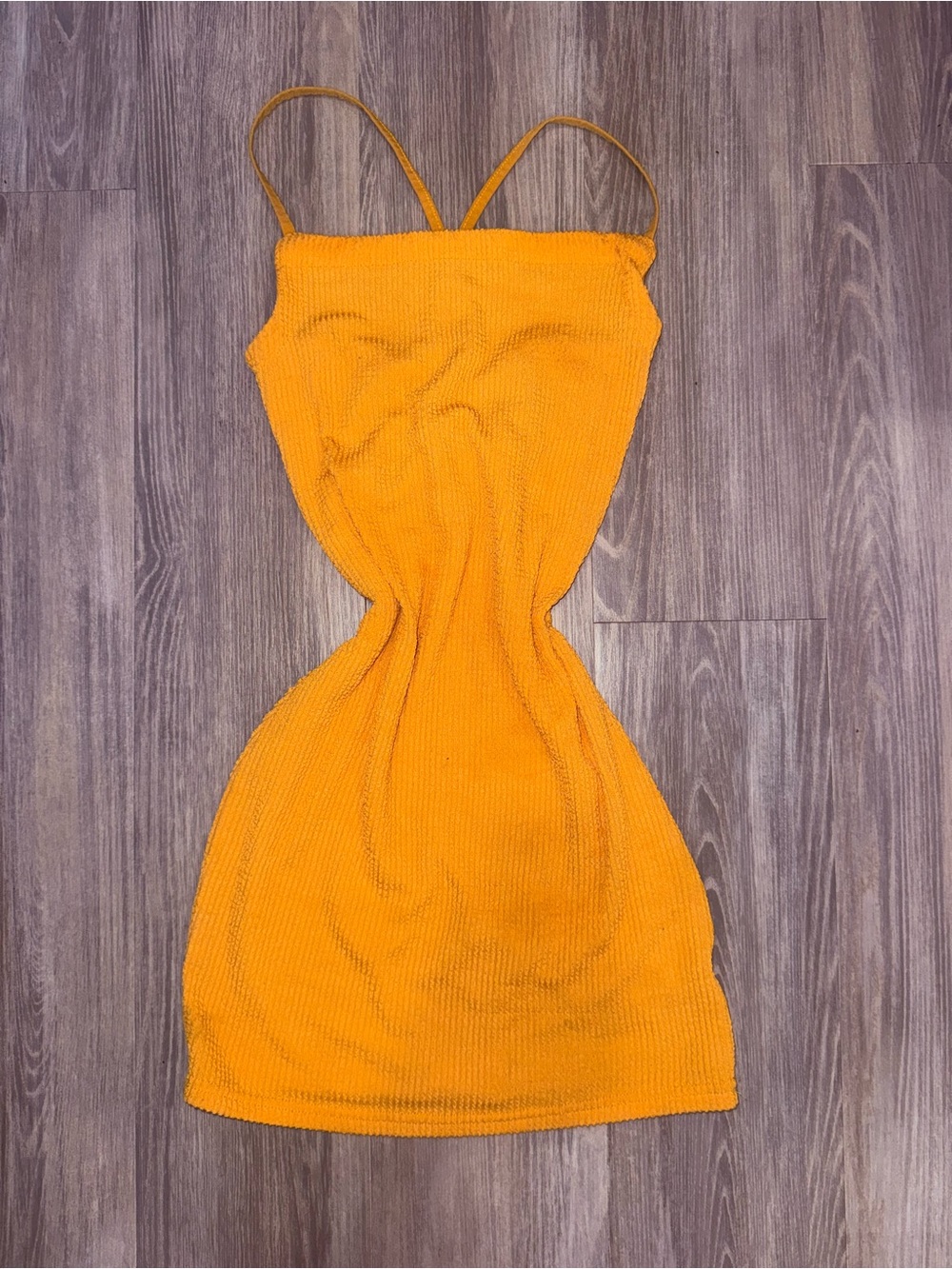Urban Outfitters Yellow Spaghetti Strap Knit Dress